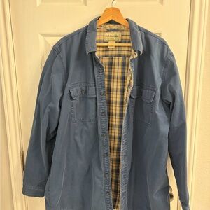 L.L. Bean Men's Blue Plaid Lined Shirt Jacket
